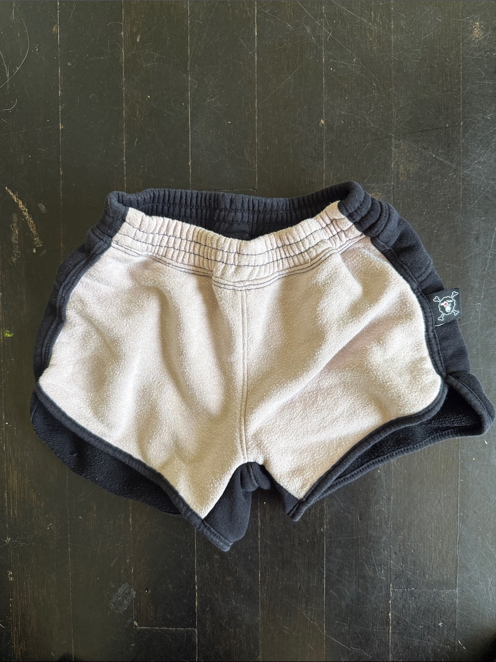 nununu Two-Tone Black and Light Gray Athletic Shorts